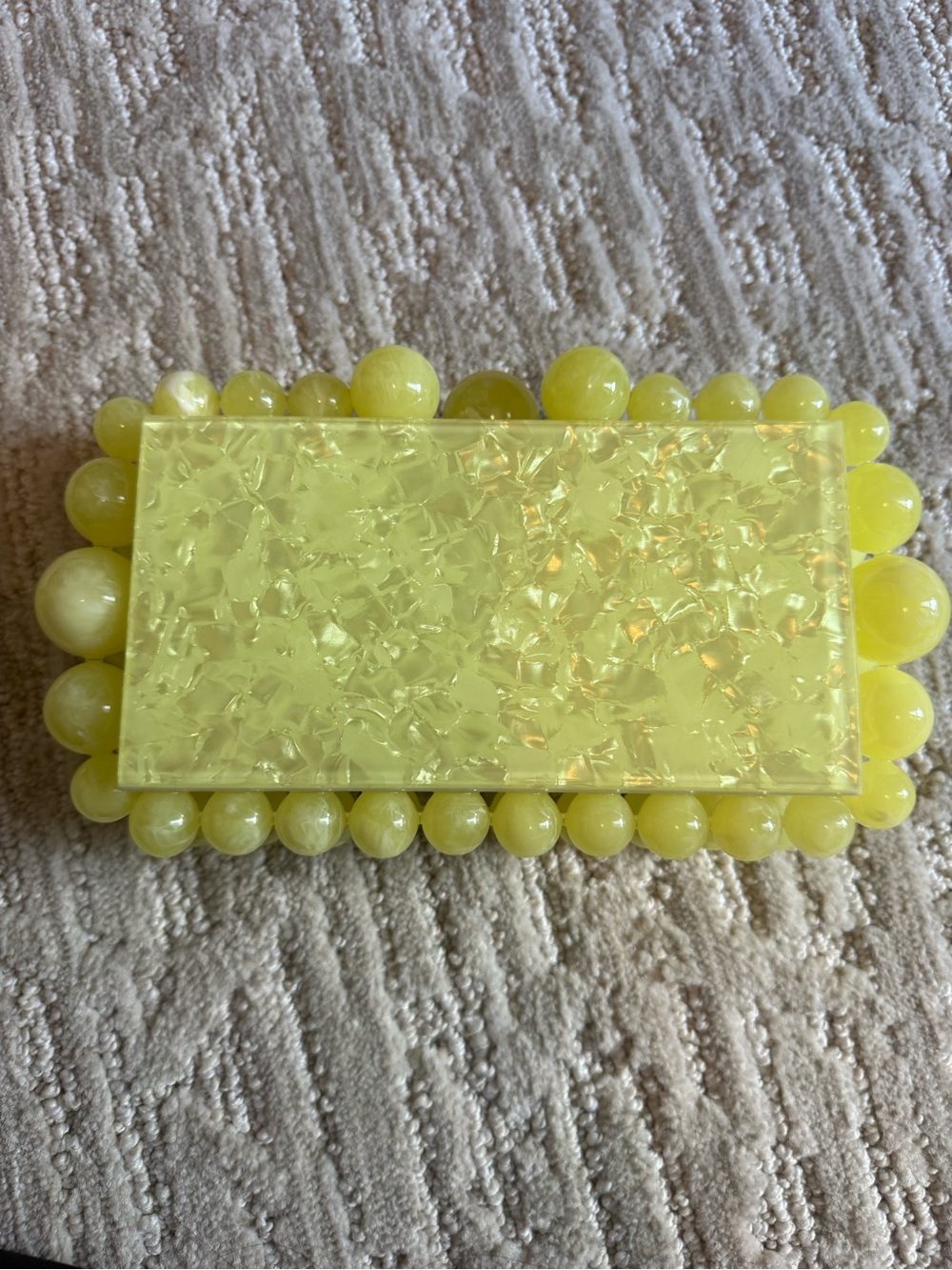Cult Gaia Eos Yellow Beaded Acrylic Clutch - Picture 5 of 8